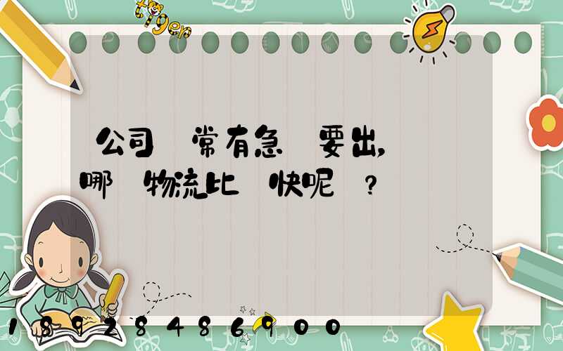 公司經常有急貨要出，請問哪個物流比較快呢？